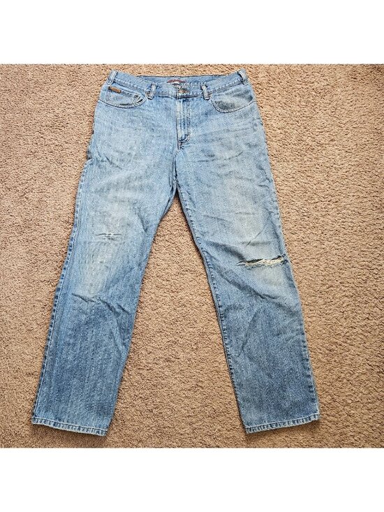 Eddie Bauer Other - Eddie Bauer Jeans Mens Tag 38x34 Act 37x32 Classic Fit Straight Distressed Denim